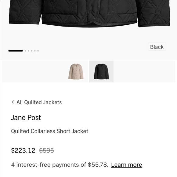 Y2K Jane Post for Saks Fifth Avenue Satin Jacket with Fur Sleeves - Picture 6 of 6